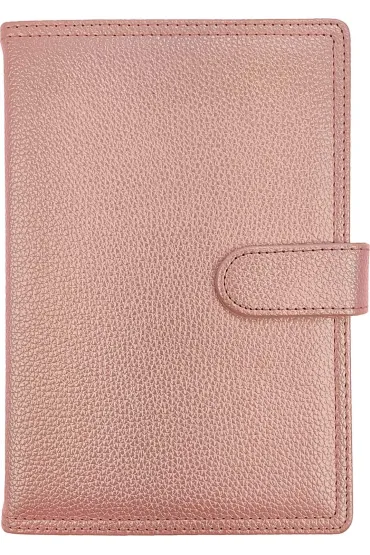 Kalendarz 2026 A5 tygodniowy z zapięciem hologram pudrowy