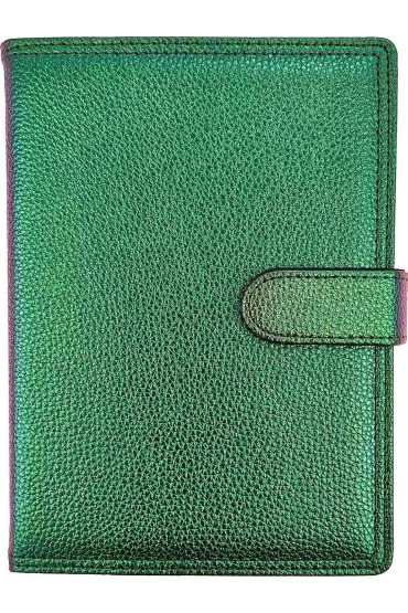 Kalendarz 2026 B5 dzienny z zapięciem hologram zielony