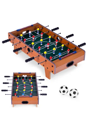 Stół do piłkarzyków mini 69x35,5 cm drewniany piłkarzyki