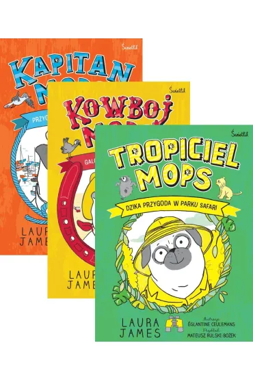 Pakiet: Przygoda na pełnym morzu. Kapitan Mops, Galopem po zwycięstwo. Kowboj Mops, Dzika przygoda w parku safari. Tropiciel Mops