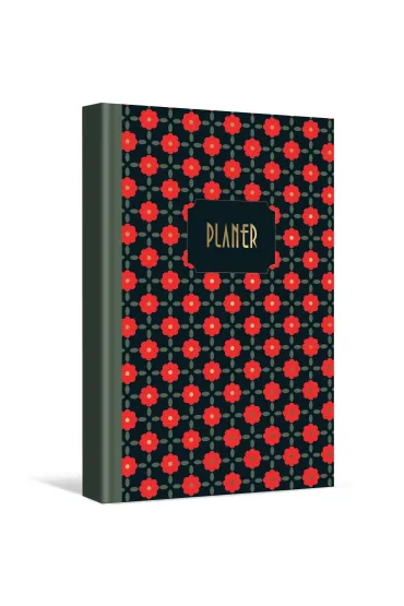 Planer dzienny czerwone kwiatki