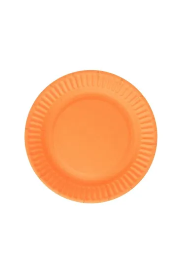 Talerzyki papierowe pomarańczowe 18cm 6 szt