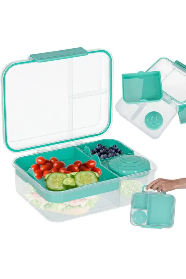 Lunchbox śniadaniówka pudełko śniadaniowe z przegródkami dzielone miętowe