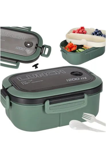 Lunchbox śniadaniówka pudełko śniadaniowe z przegródkami dzielone zielone