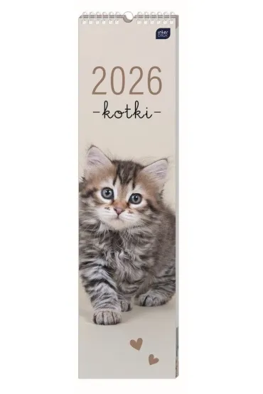 Kalendarz 2026 paskowy 13,5x50cm Koty