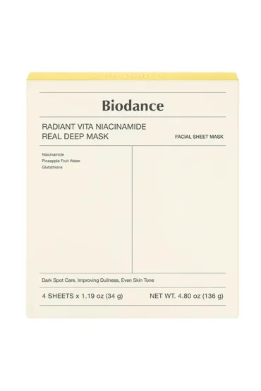 Radiant Vita Niacinamide Real Deep Mask rozświetlająca maseczka do twarzy x 4szt
