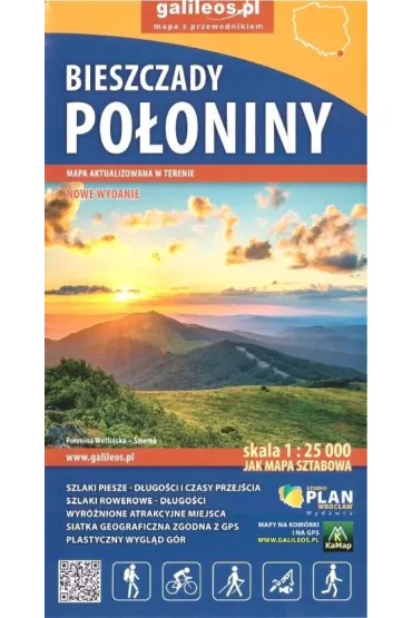 Mapa turystyczna - Bieszczady, Połoniny