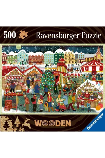 Puzzle drewniane 500 el. Jarmark świąteczny