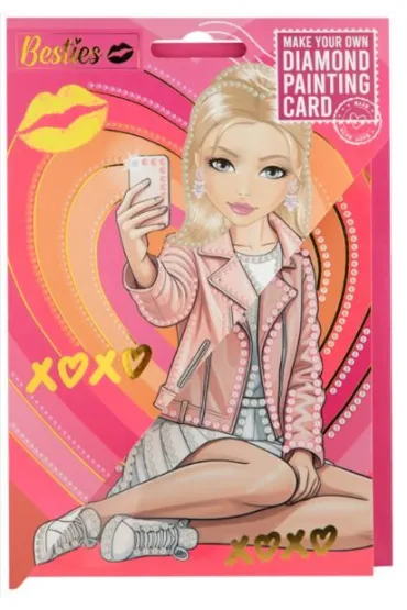 Besties diamentowa kartka 18x12 cm