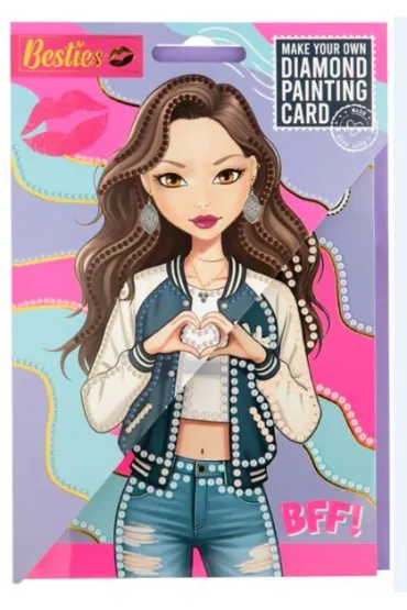 Besties diamentowa kartka 18x12cm