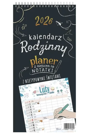 Kalendarz 2026 ścienny notatnikowy planer rodzinny