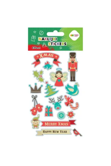 Naklejki Xmas 10x20cm HAPPY COLOR