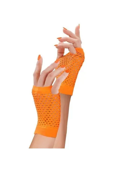 Rękawiczki bez palców neonowe pomarańczowe