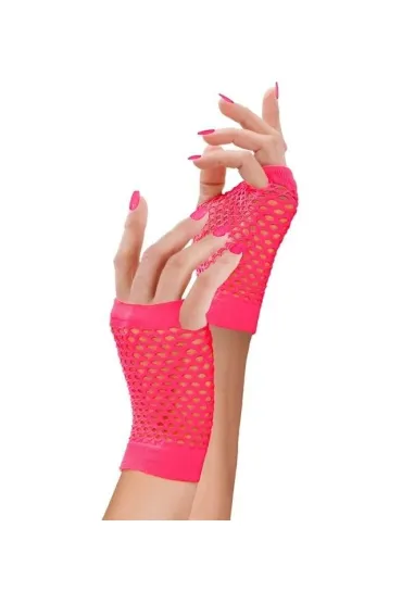 Rękawiczki bez palców neonowe różowe