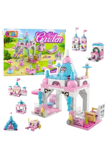  Klocki konstrukcyjne 6w1 budynek różowy 131el