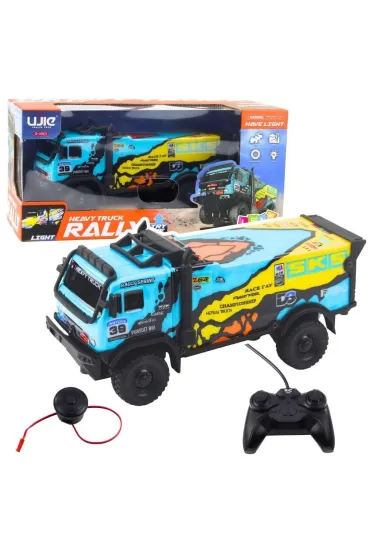 Cieżarówka R/C z dźwiękiem niebiesko-żółta