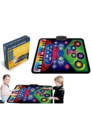 Mata muzyczna 2w1 Pianino + instrumenty