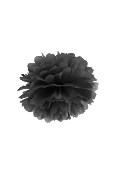 Pompon bibułowy czarny 25cm