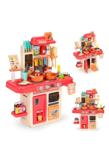 Kuchnia dla dzieci dźwięki led generator pary różowa