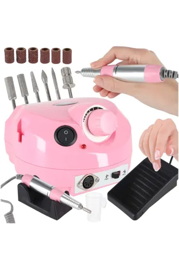 Frezarka do paznokci elektryczna 65W manicure pedicure 6 końcówek frezy