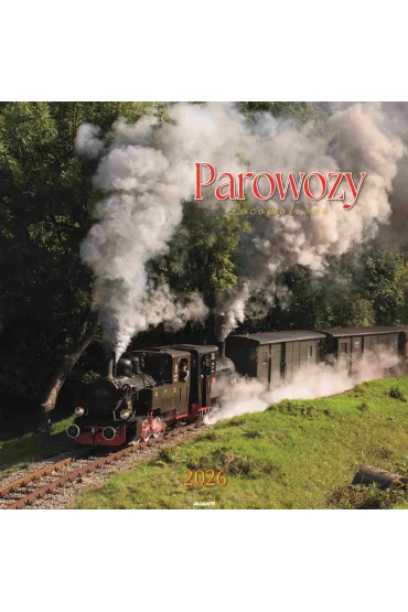 Kalendarz 2026 ścienny 32x32cm Parowozy