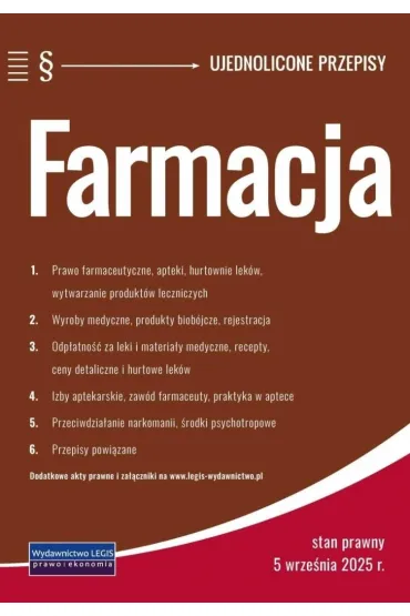 Farmacja - ujednolicone przepisy