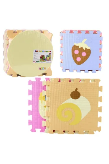 Miękkie puzzle mata edu Owoce i słodycze 16el