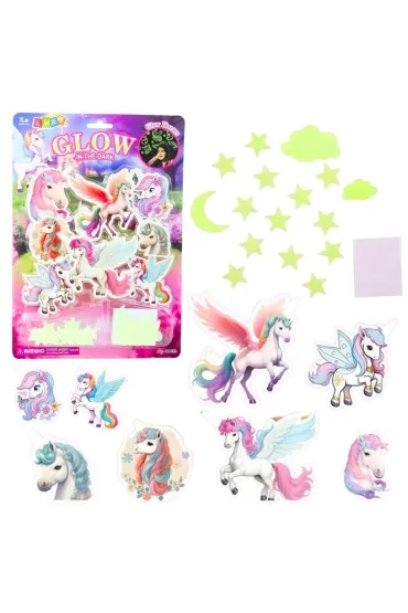 Naklejki fluorescencyjne na ścianę jednorożce...