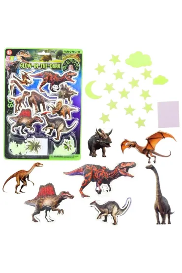 Naklejki fluorescencyjne na ścianę dinozaury