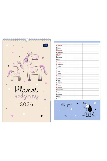 Kalendarz 2026 planer rodzinny 25x43 Piccolo