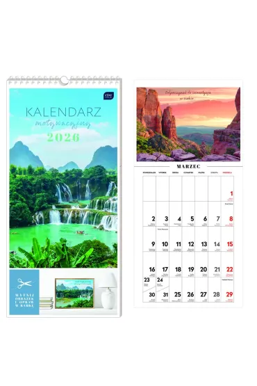 Kalendarz 2026 motywacyjny 22x46cm Widoki