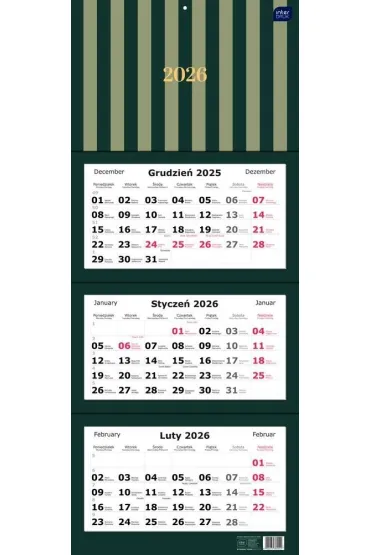 Kalendarz 2026 trójdzielny 82,5x34cm Paski