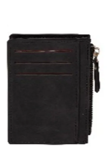 Portfel na karty z suwakiem czarny