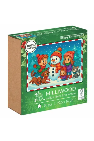 Puzzle 30 el. Milliwood Wesoły Bałwanek
