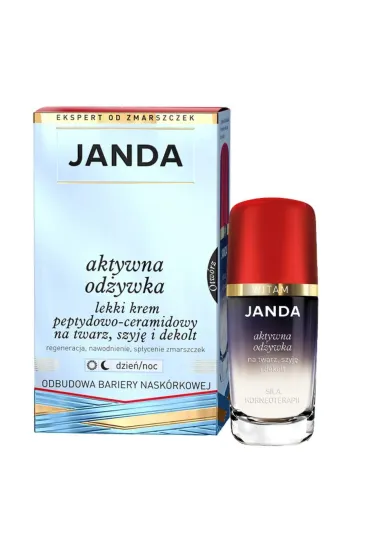 Aktywna odżywka lekki krem peptydowo-ceramidowy na twarz szyję i dekolt