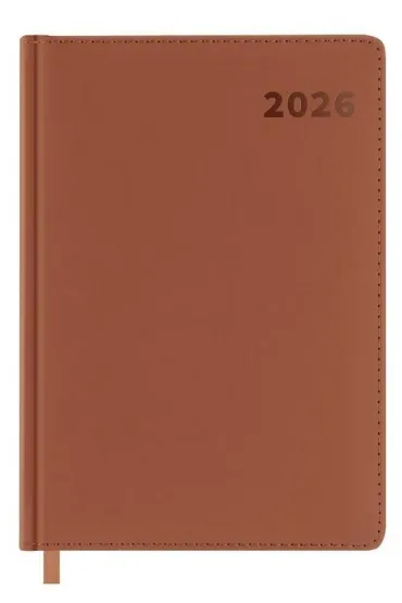 Kalendarz książkowy 2026 A5 brązowy EASY