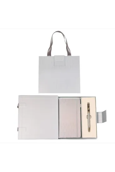 Długopis + notes Classic premium srebrno-złoty