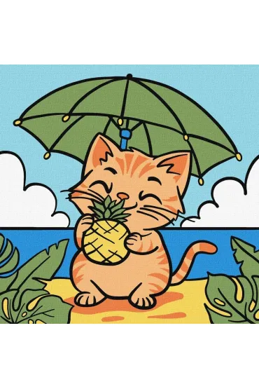 Malowanie po numerach - Kot i ananas