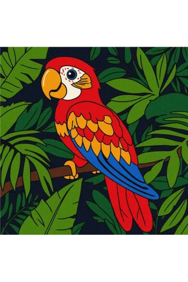 Malowanie po numerach - Wielobarwna papuga