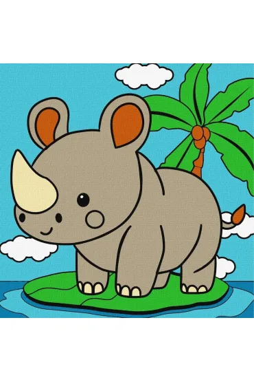 Malowanie po numerach - Nosorożec