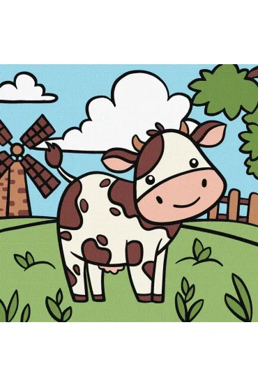 Malowanie po numerach - Wesoła krowa