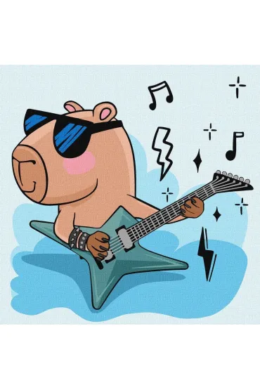 Malowanie po numerach - Kapibara gwiazda rocka