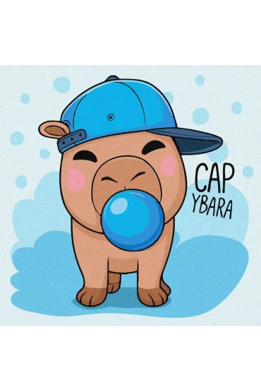 Malowanie po numerach - Kapibara i guma balonowa