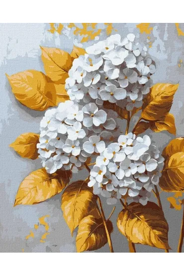 Malowanie po numerach - Złota hortensja
