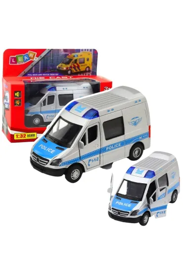 Samochód policyjny metalowy z napędem Pull Back