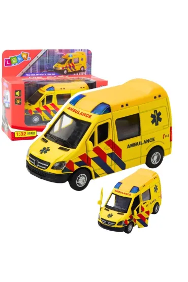 Karetka ambulans metalowy z napędem Pull Back