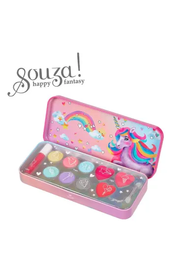 Kosmetyki do makijażu dla dzieci w metalowej kasetce zestaw Jednorożec
