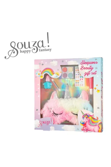 Kosmetyki do makijażu dla dzieci zestaw z maską do spania Jednorożec
