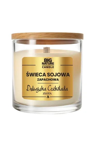 Świeca sojowa o zapachu Czekolada Dubajska Złota