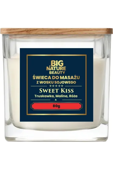 Świeca sojowa do masażu Truskawka, Malina i Róża